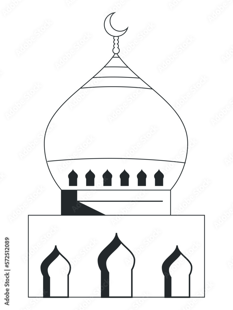 monochrome muslim mosque tower