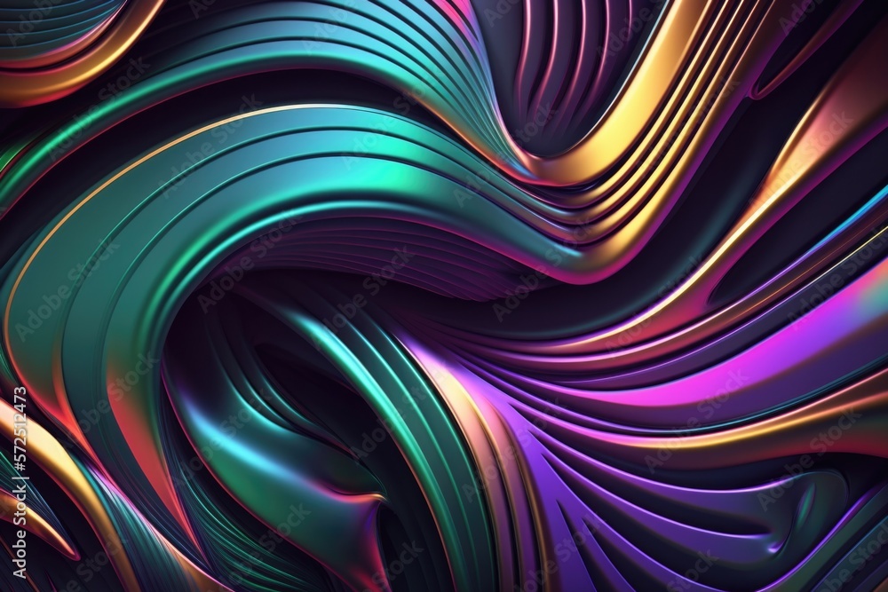 Fototapeta premium Futuristic Illustration with Modern Art Decoration, generative ai