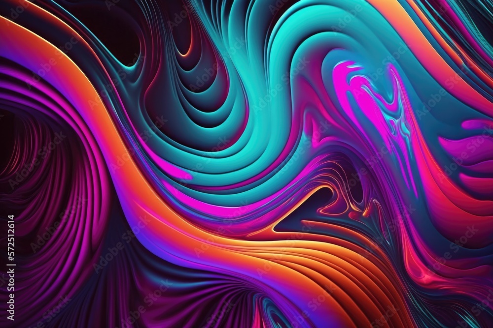 3D Abstract Background, color flow, generative ai