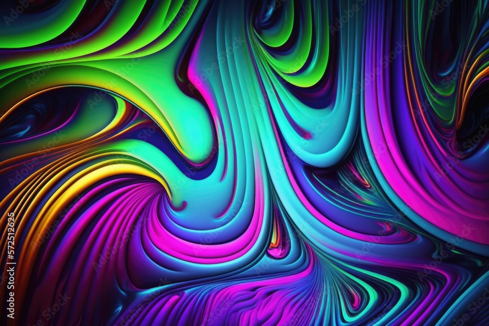 3D Abstract Background, color flow, generative ai