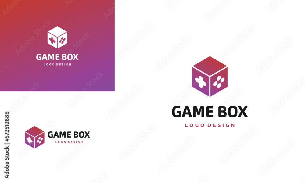 game box logo design modern icon, game console combine with box logo concept game box logo design modern icon, game console combine with box logo concept