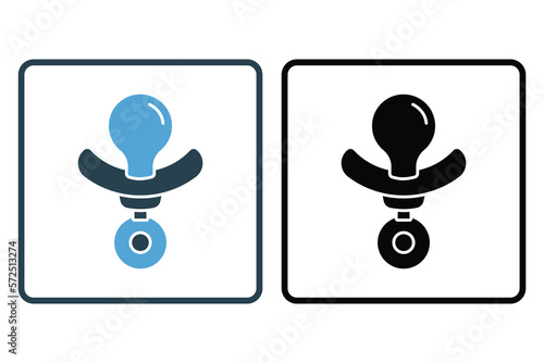 Baby pacifier icon illustration. icon related to baby care. Solid icon style. Simple vector design editable