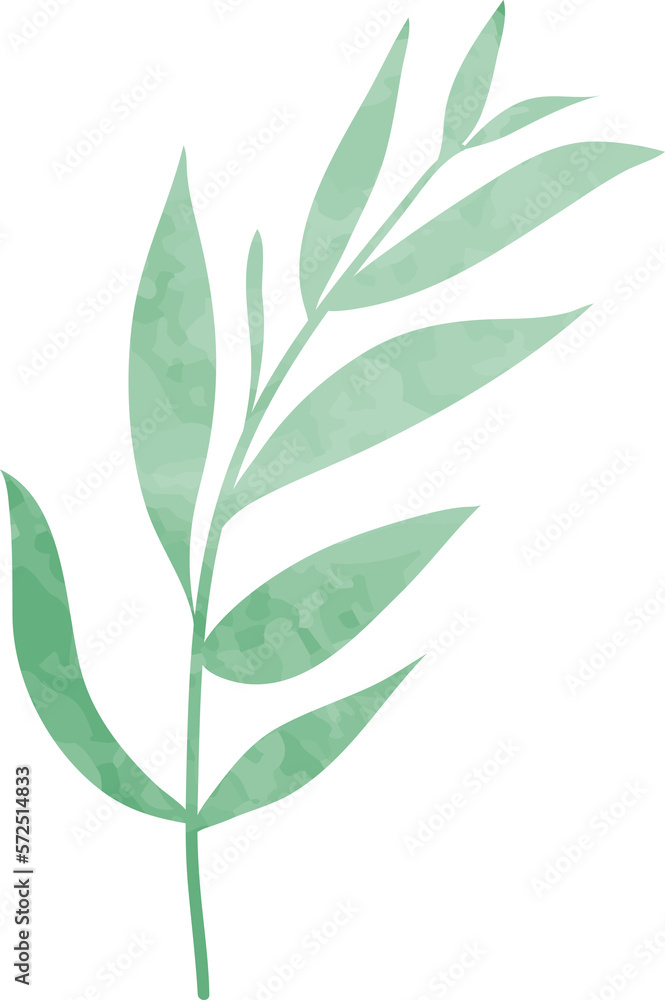 Fototapeta premium Watercolor wedding floral leaf branch