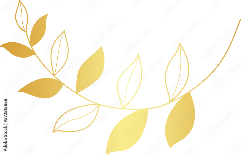 Luxury golden wedding floral leaf branch Luxury golden wedding floral leaf branch