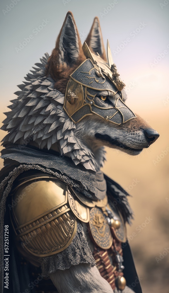 Cute Stylish and Cool Animal Coyote Knight of the Middle Ages: Armor, Castle, Sword, and Chivalry in a Colorful and Adorable Illustration (generative AI) Cute Stylish and Cool Animal Coyote Knight of the Middle Ages: Armor, Castle, Sword, and Chivalry in a Colorful and Adorable Illustration (generative AI)