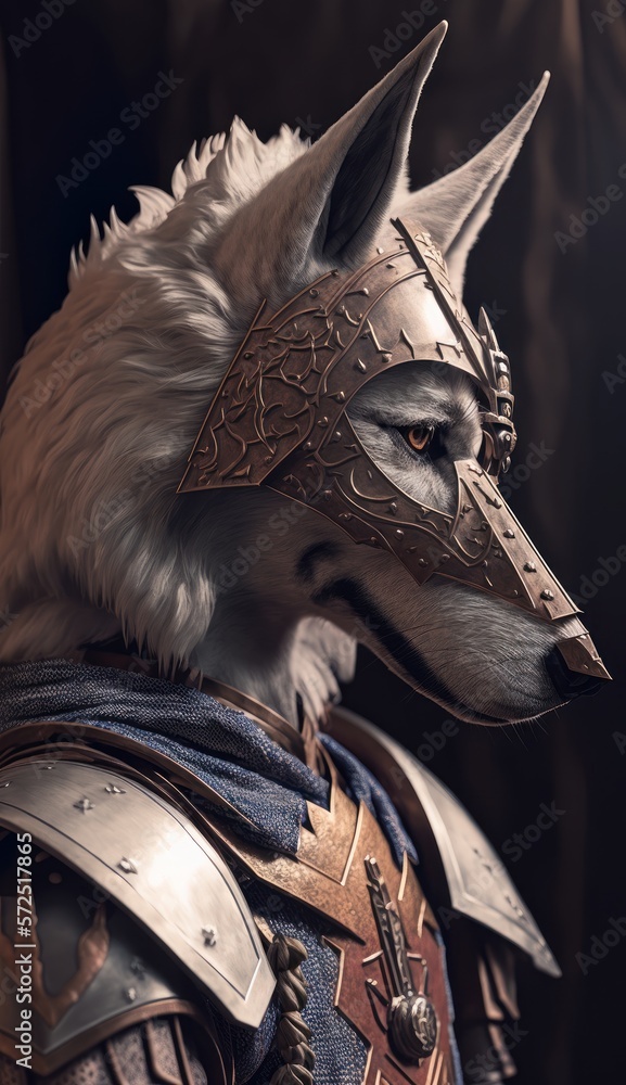 Cute Stylish and Cool Animal Jackal Knight of the Middle Ages: Armor, Castle, Sword, and Chivalry in a Colorful and Adorable Illustration (generative AI) Cute Stylish and Cool Animal Jackal Knight of the Middle Ages: Armor, Castle, Sword, and Chivalry in a Colorful and Adorable Illustration (generative AI)