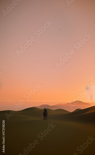 sunset in the desert made using Generative AI Technology.