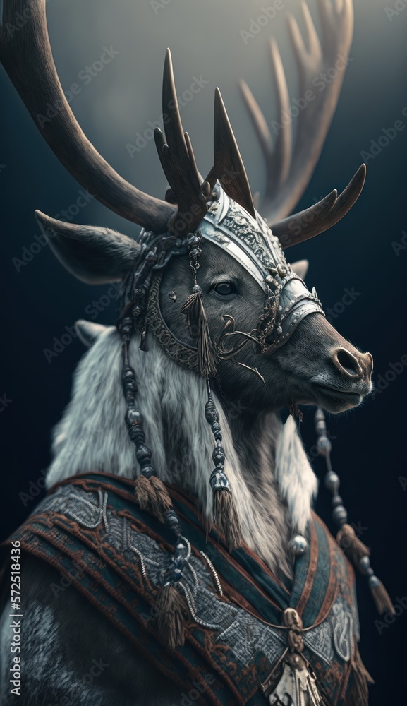 Cute Stylish and Cool Animal Reindeer Knight of the Middle Ages: Armor, Castle, Sword, and Chivalry in a Colorful and Adorable Illustration (generative AI) Cute Stylish and Cool Animal Reindeer Knight of the Middle Ages: Armor, Castle, Sword, and Chivalry in a Colorful and Adorable Illustration (generative AI)