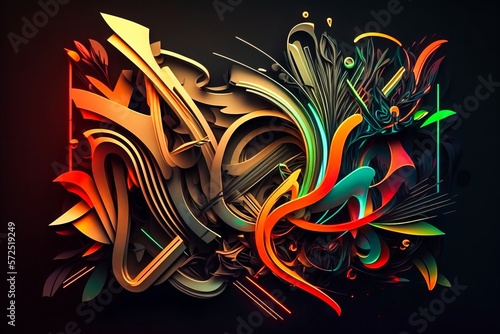 Arte abstrata, grafíti de neon