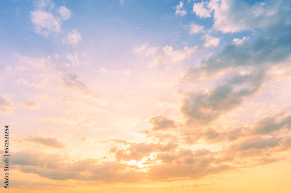 Sunset sky for background or sunrise sky and cloud at morning. - obrazy, fototapety, plakaty 