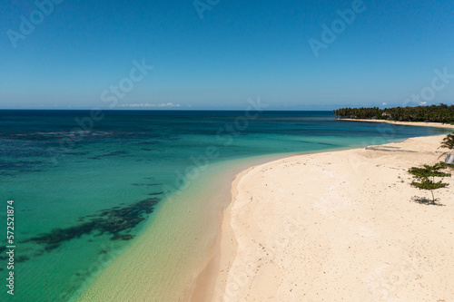 Aerial view of Tropical sandy beach and blue sea. Pagudpud, Ilocos Norte Philippines © Alex Traveler