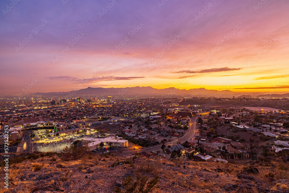 High angle view of the beautiful El Paso city