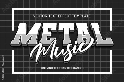 metal music rock monochrome font typography editable text effect style lettering background template design