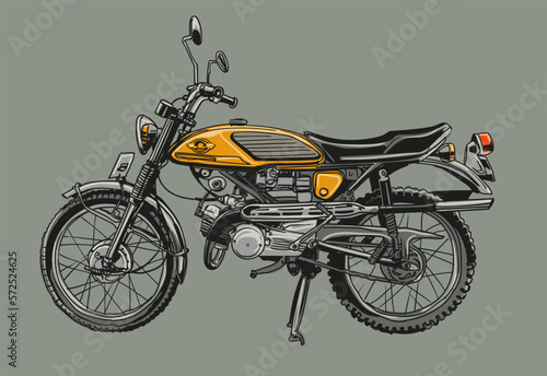 hand drawn vintage motorcycle classic vector illustration collection