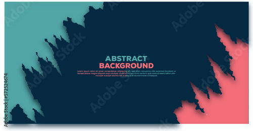 Abstract painted ink stroke background. Torn, ripped piece of diagonal blue paper with soft shadow background for text. Vector illustration