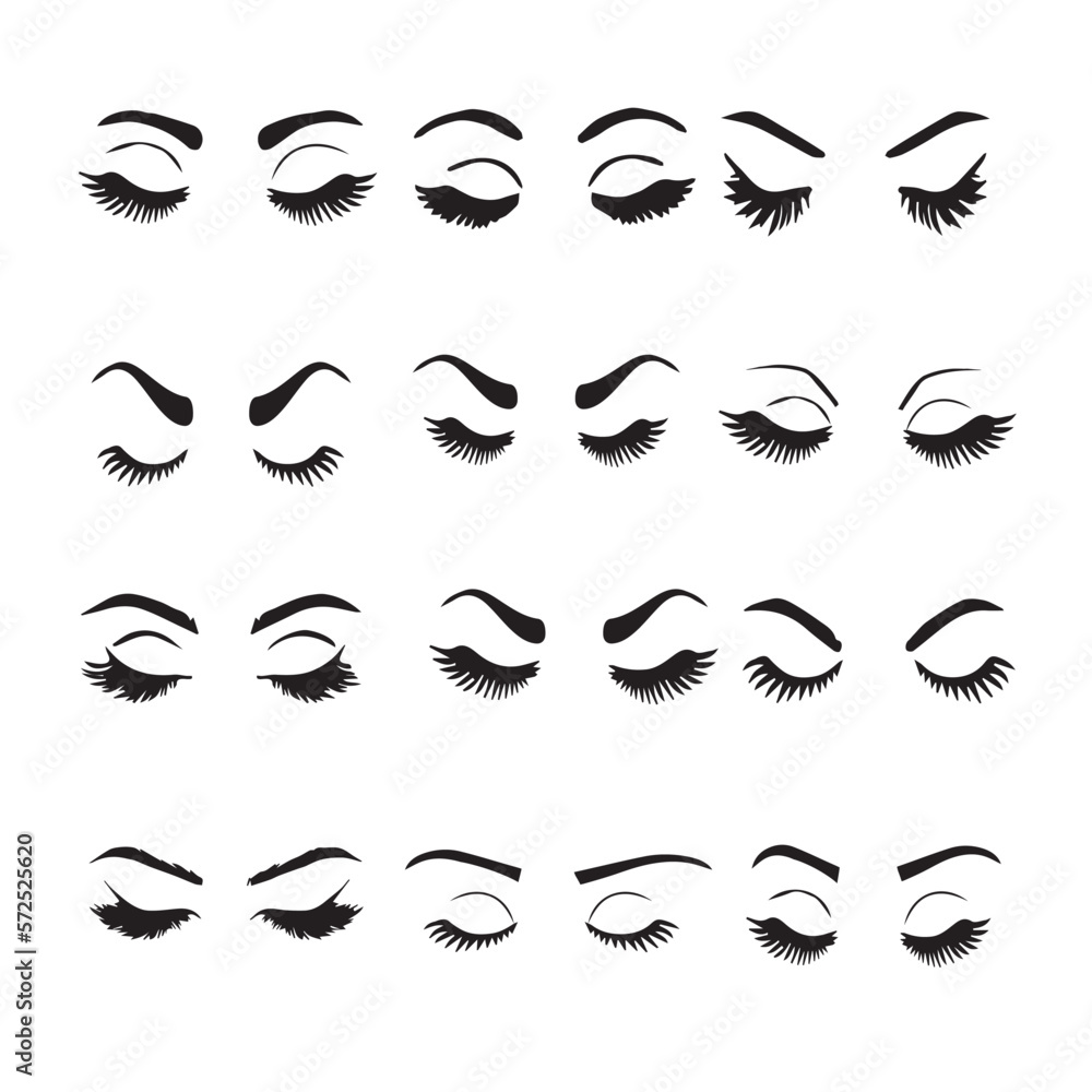 Eyes closed design,women eyebrow design, eyelashes design Eyes closed design,women eyebrow design, eyelashes design
