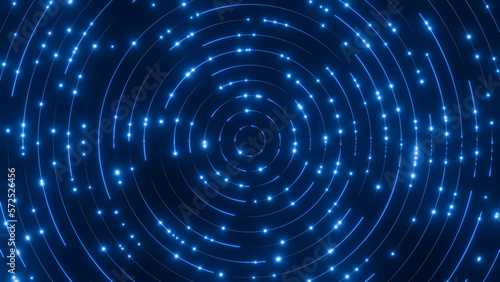 Circular blue line light data abstract technology background.