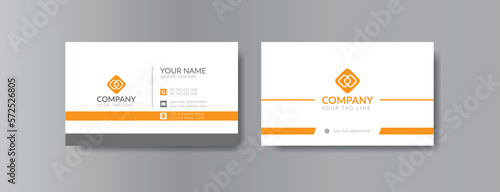 Orange color corporate modern business card design