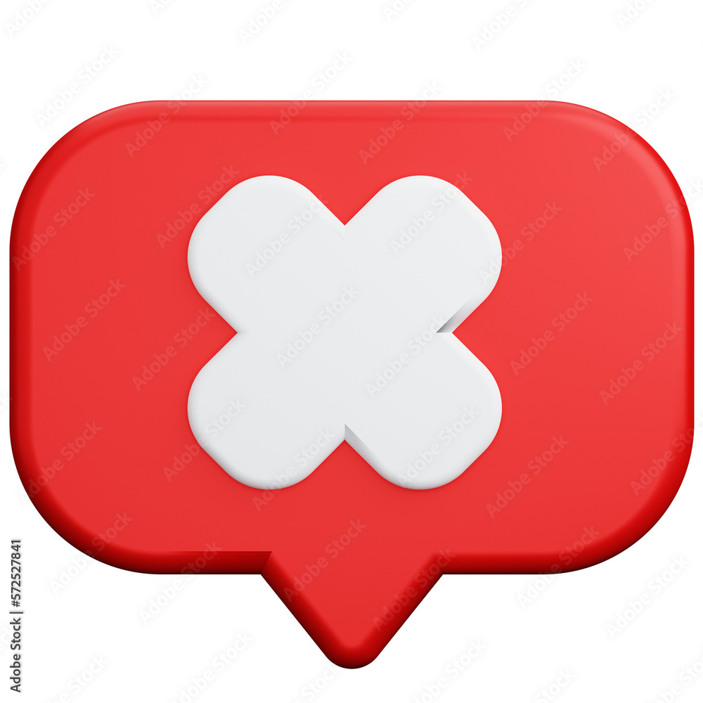 Fototapeta premium bubble chat with cross mark 3d render
