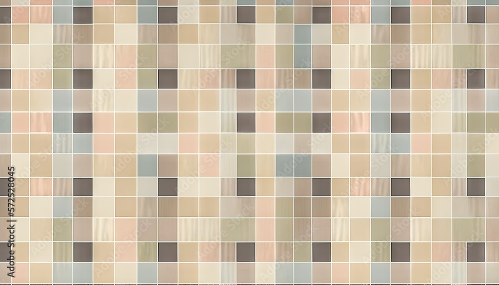 Fototapeta premium Designer Background with Grid patterns and Muted color palette with Geometric Shapes in Bold Colors - Modern Wallpaper Template with Vibrant Hues and Polygonal Pattern (generative AI)