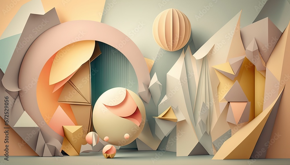Designer Background with Overlapping shapes and Light color palette ...