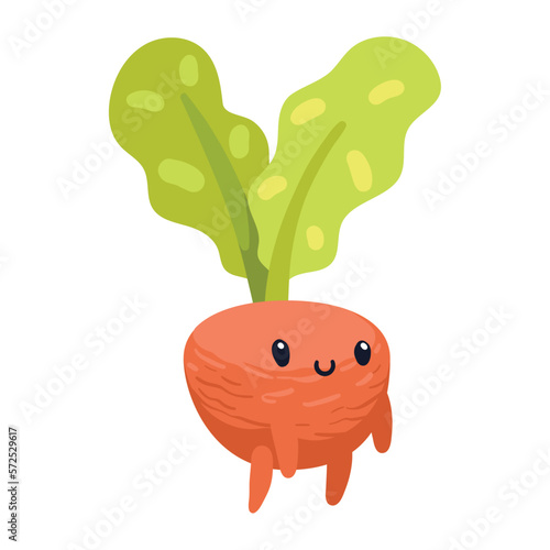 fresh radish vegetable character