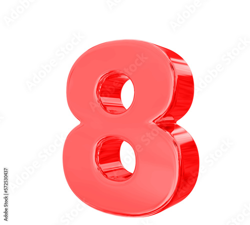 8 Red Number
