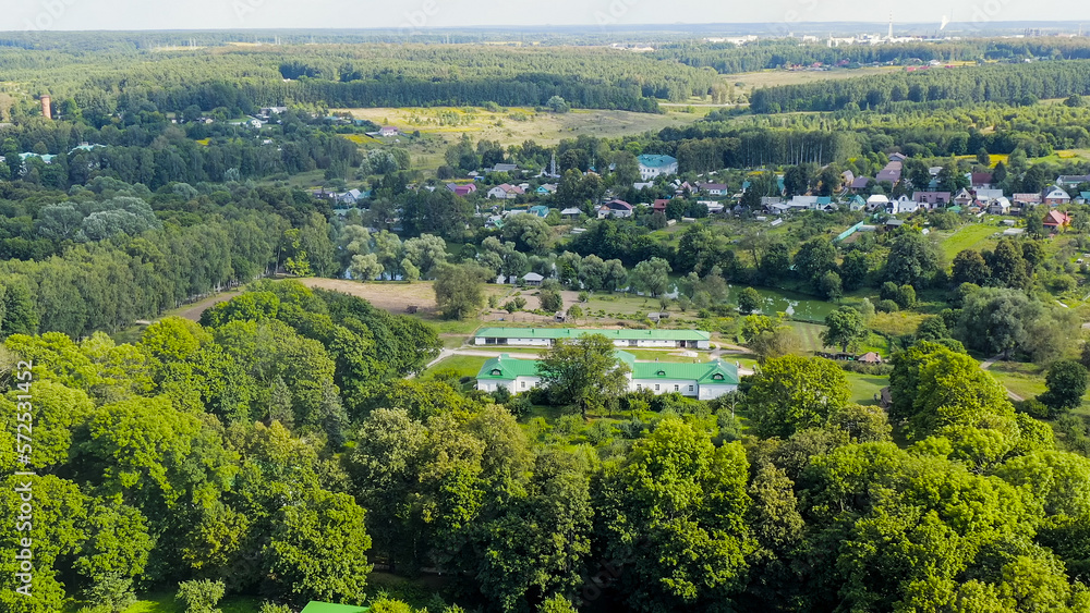 Yasnaya Polyana, Russia. Lev Nikolaevich Tolstoy was born and lived most of his life in Yasnaya Polyana, Aerial View