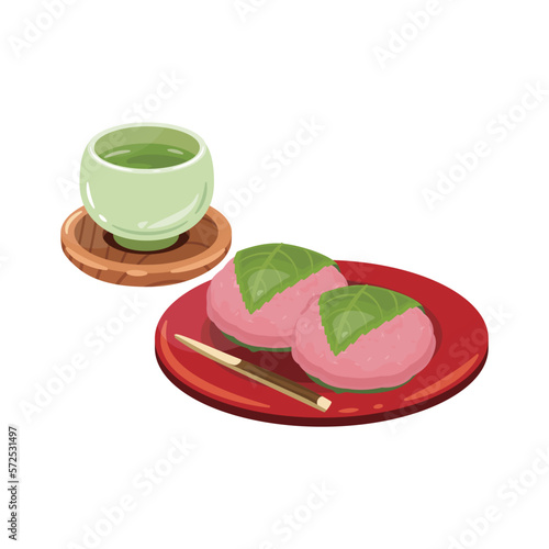 お茶　関西　桜餅1