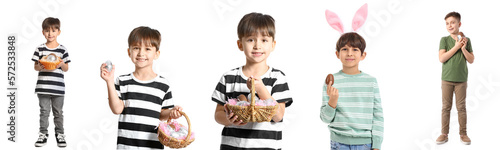 Set of cute little boys wit...