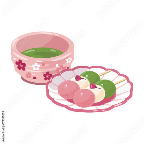 お茶　桜漬け　三色団子5