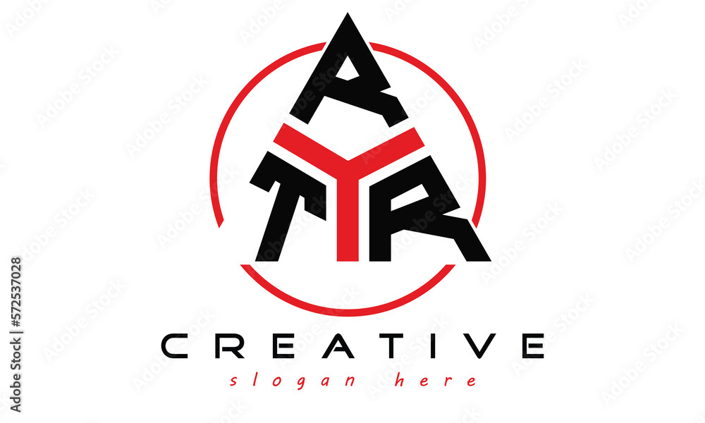 TRR three letter creative triangle shape in circle logo design vector ...