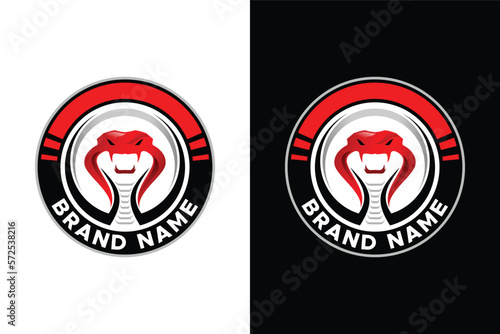 modern cobra snake emblem illustration logo design 