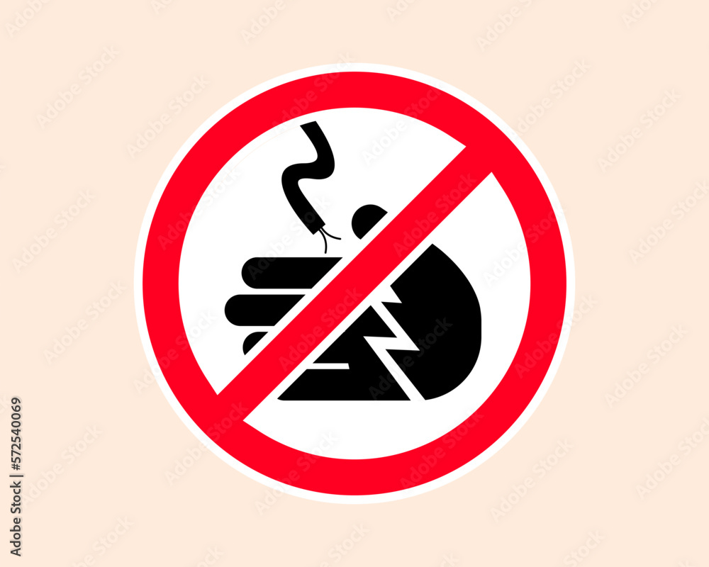 Electrical naked wire warning sign, do not touch, red prohibition sign. Electrical naked wire warning sign, do not touch, red prohibition sign.