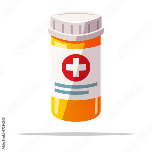 Pill bottle medicine vector isolated illustration