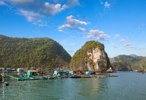 Floating fishing village in Halong Bay, Vietnam, Southeast Asia