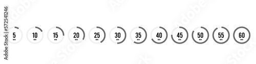 Set of stopwatch timer icon illustration