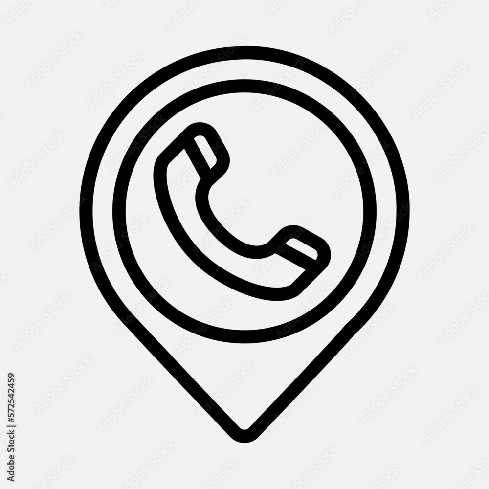 Call location icon in line style, use for website mobile app presentation Call location icon in line style, use for website mobile app presentation