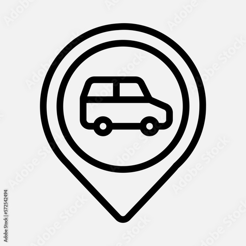 Car location icon in line style, use for website mobile app presentation