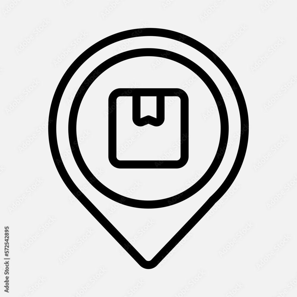 Package location icon in line style, use for website mobile app presentation Package location icon in line style, use for website mobile app presentation