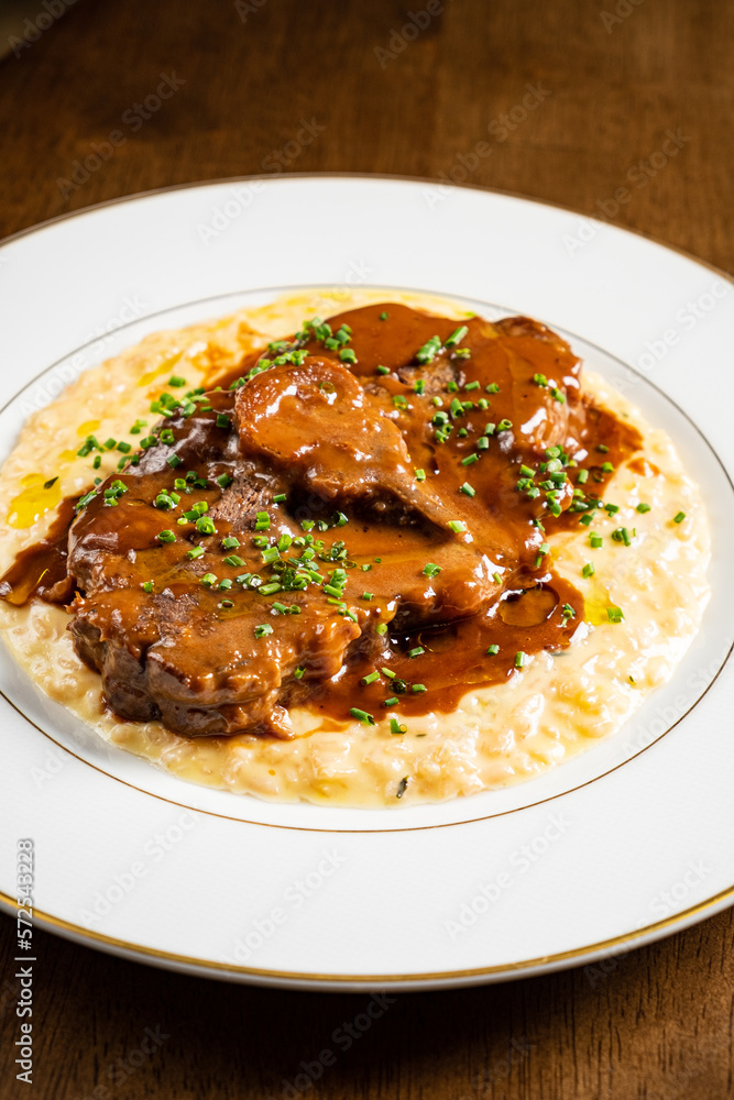 lamb saddle with italian risotto