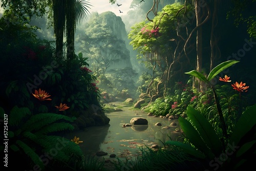 beautiful scenery of the jungle