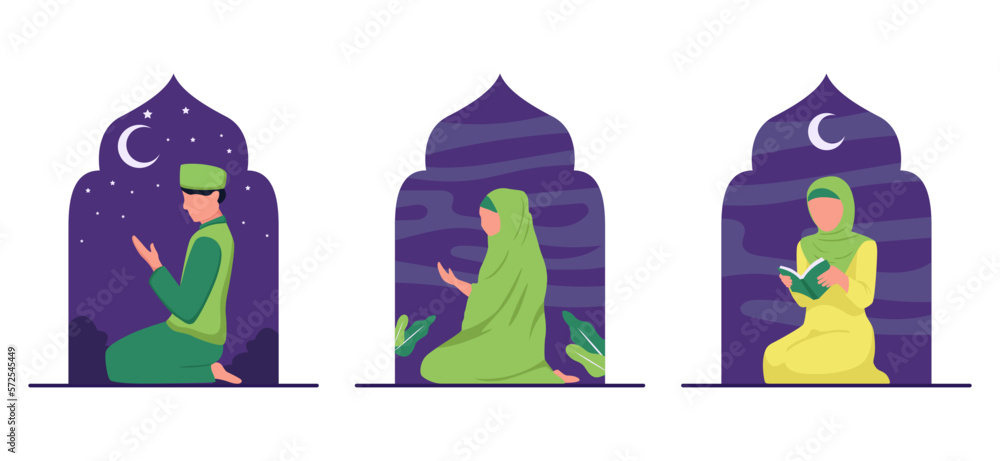 Ramadan Scene Flat Bundle Design
