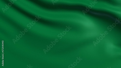 Green Flag 4K. Realistic Loop Waving with Highly Detailed Fabric.