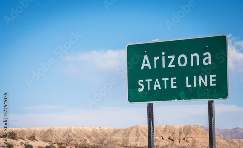 Arizona State Line Sign photo
