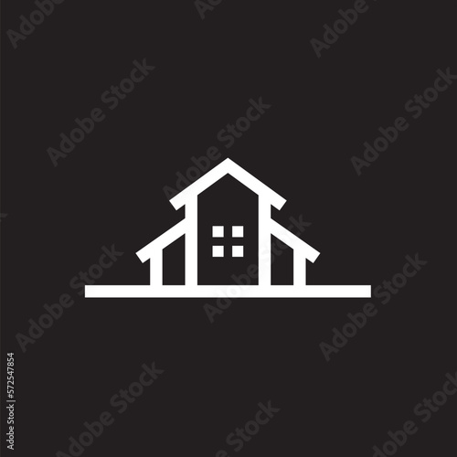 Home logo abstract modern, simple and unique house ,this signet for realty management.