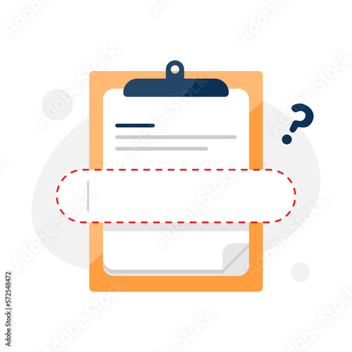 incomplete data information concept illustration flat design vector eps10. modern graphic element for landing page, empty state ui, infographic, icon