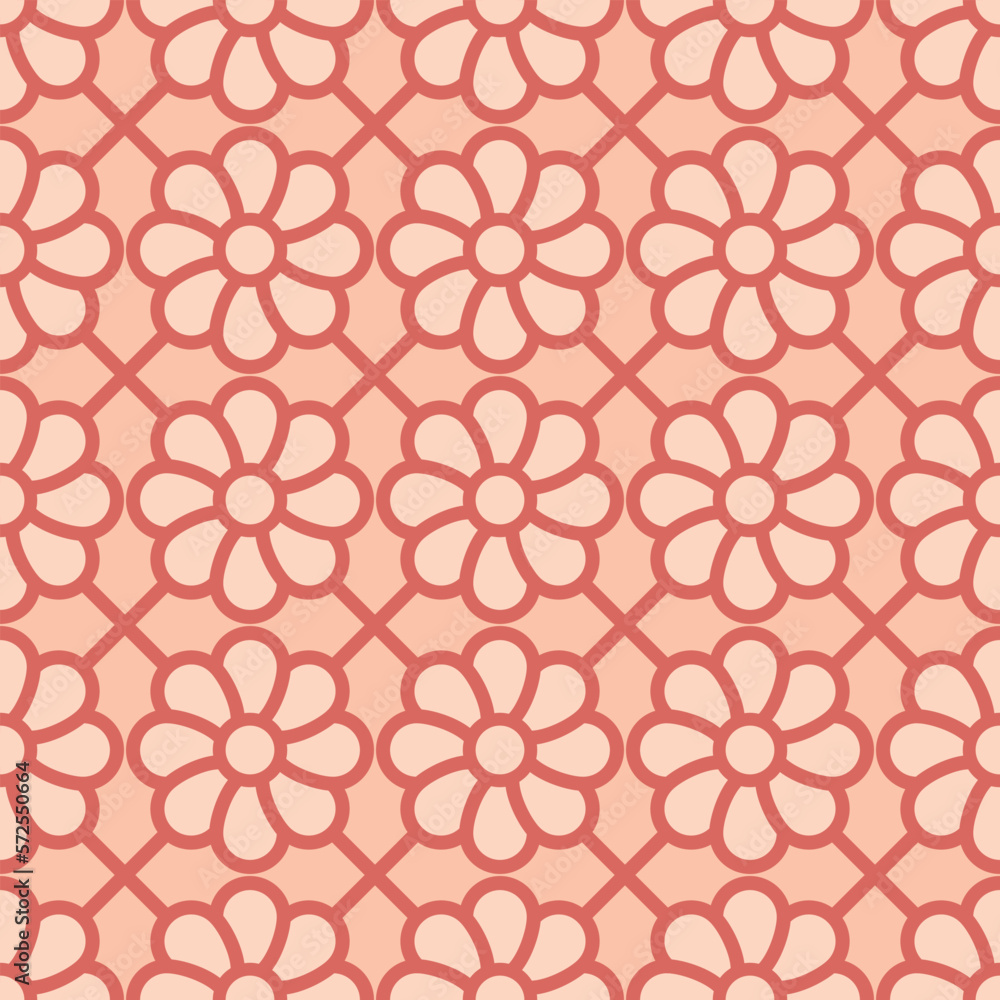 Japanese Pretty Flower Diamond Vector Seamless Pattern Japanese Pretty Flower Diamond Vector Seamless Pattern