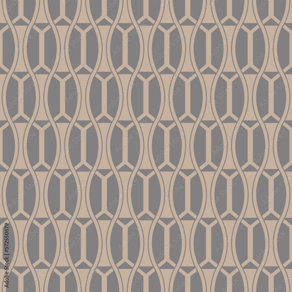 Fototapeta premium Japanese Curl Zigzag Line Hexagon Vector Seamless Pattern