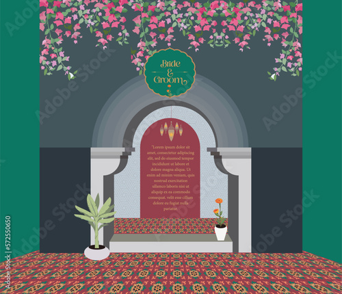 A luxurious and royal invitation template for weddings, auspicious events, cover design, etc.   